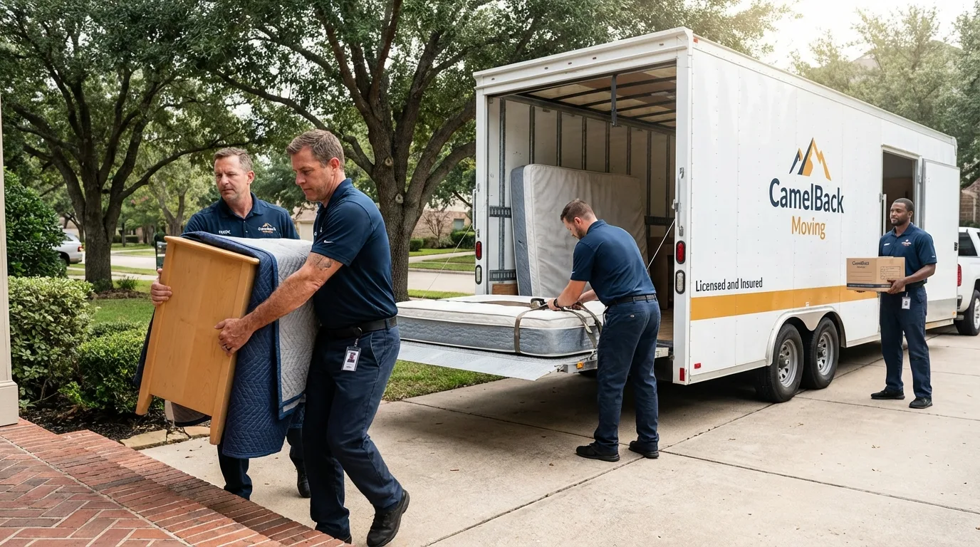 Crew loading residential truck for cross-state move from Buffalo, NY